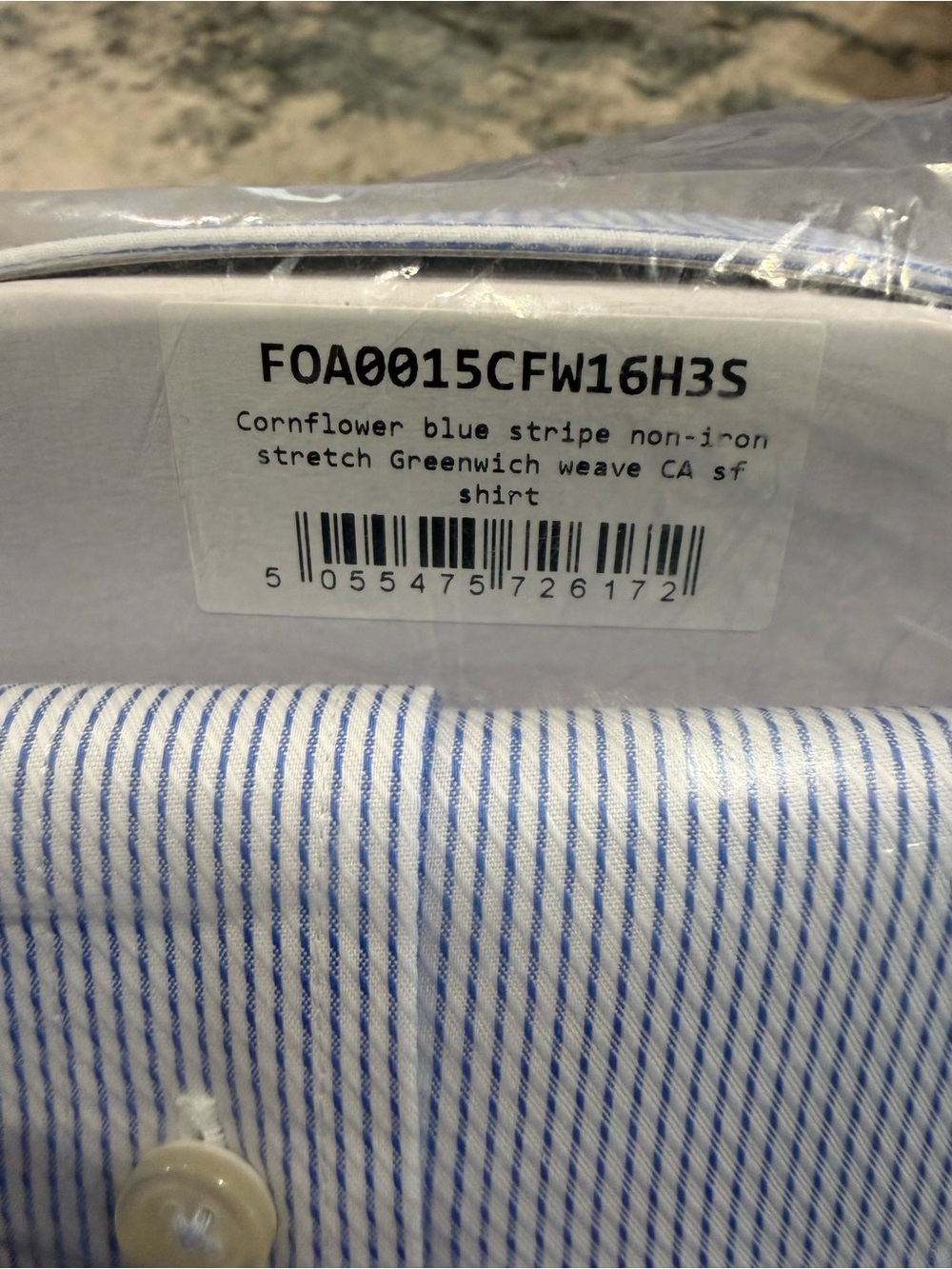 NWT Men's Greenwich Weave Stripe Shirt - Cornflower Blue Dress Shirt - Picture 8 of 8